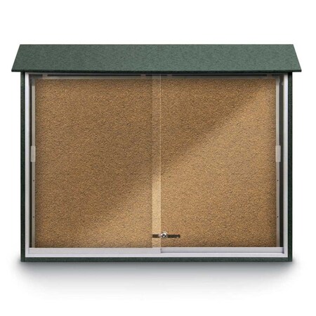 United Visual Products Outdoor Enclosed Combo Board, 72"x36", Bronze Frame/Black Porc & Keylime UVCB7236ODBZ-BLKPORC-KEYLIME